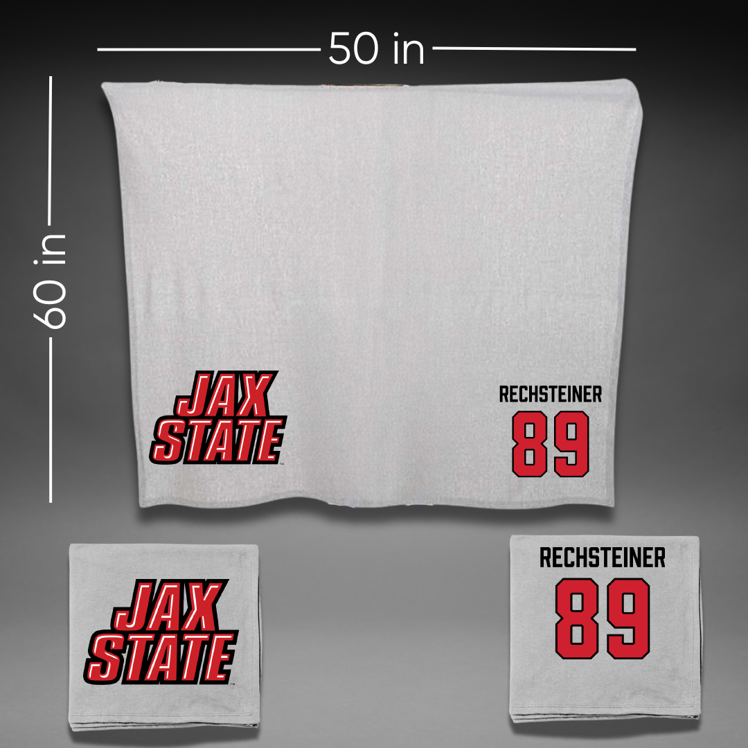 Jacksonville State University Football Gray Blanket - #89 Brock Rechsteiner