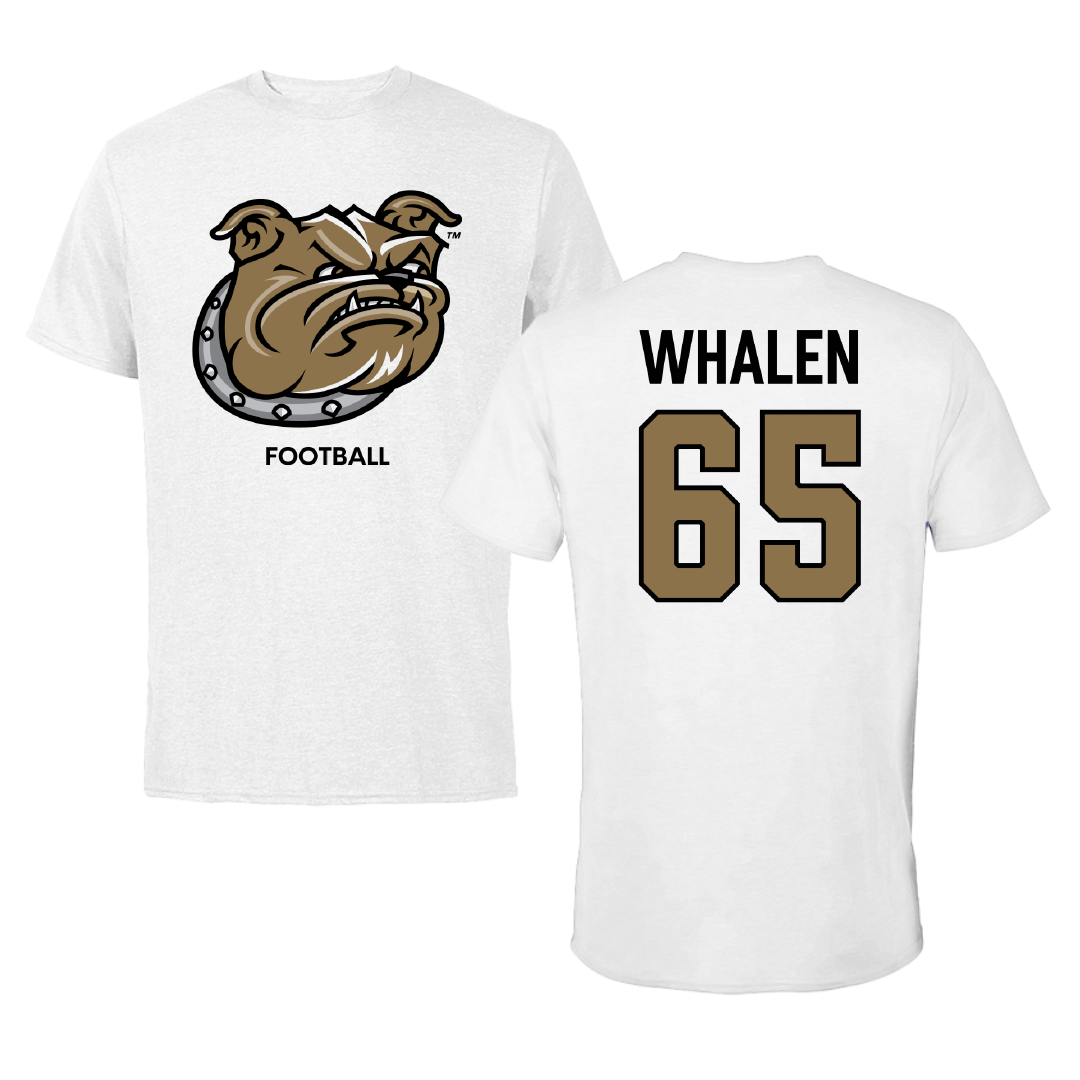 Bryant University Football White Tee - #65 Wyatt Whalen