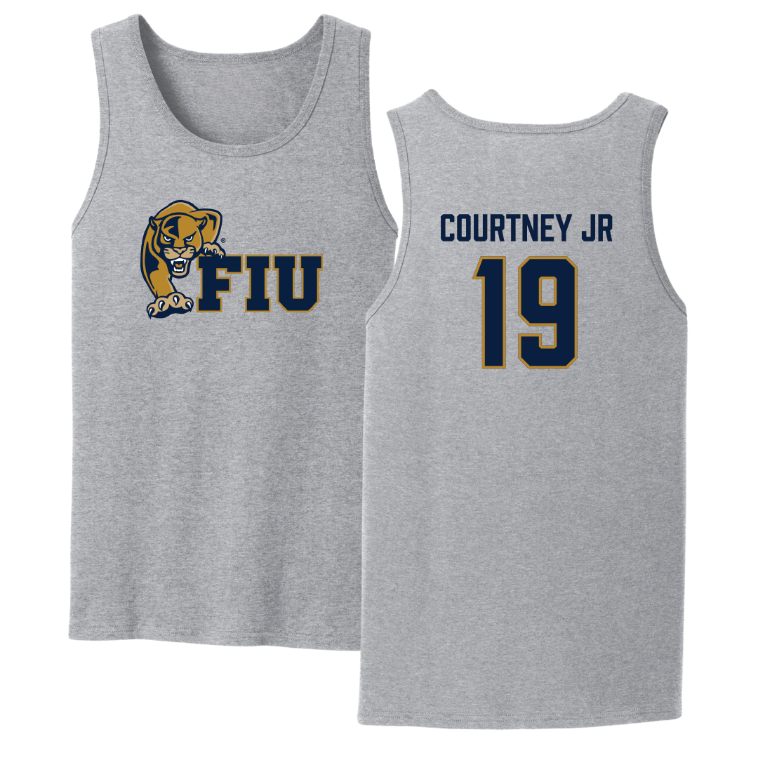 Florida International University Football Sport Gray Tank Top - #19 Percy Courtney Jr