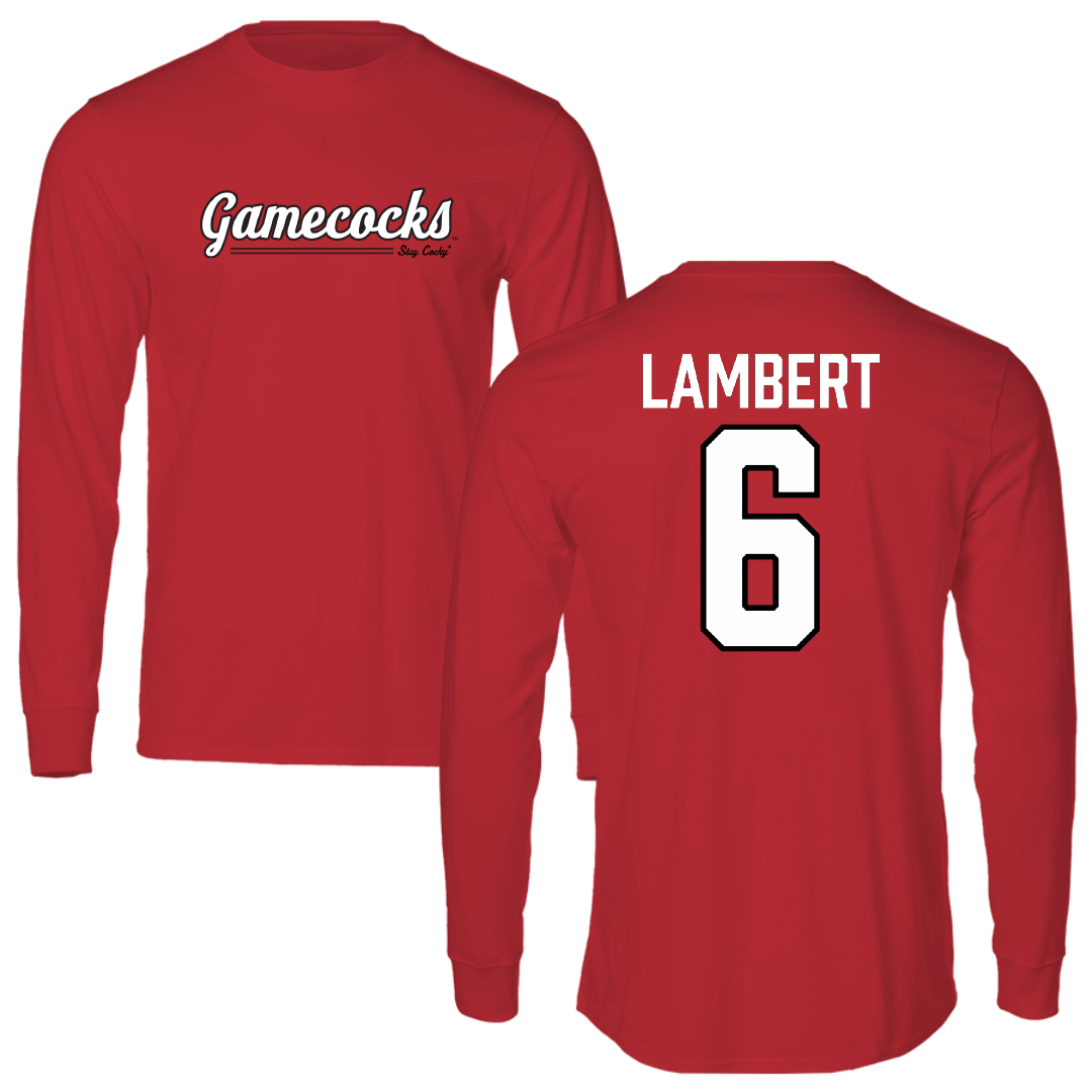 Jacksonville State University Football Red General Performance Long Sleeve - #6 Carter Lambert