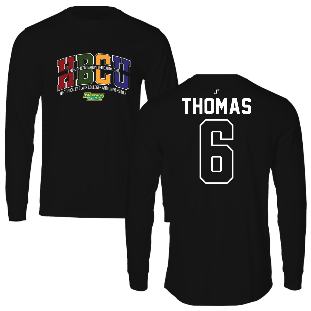Norfolk State University Basketball Black HBCU Long Sleeve - #6 Jamarii Thomas