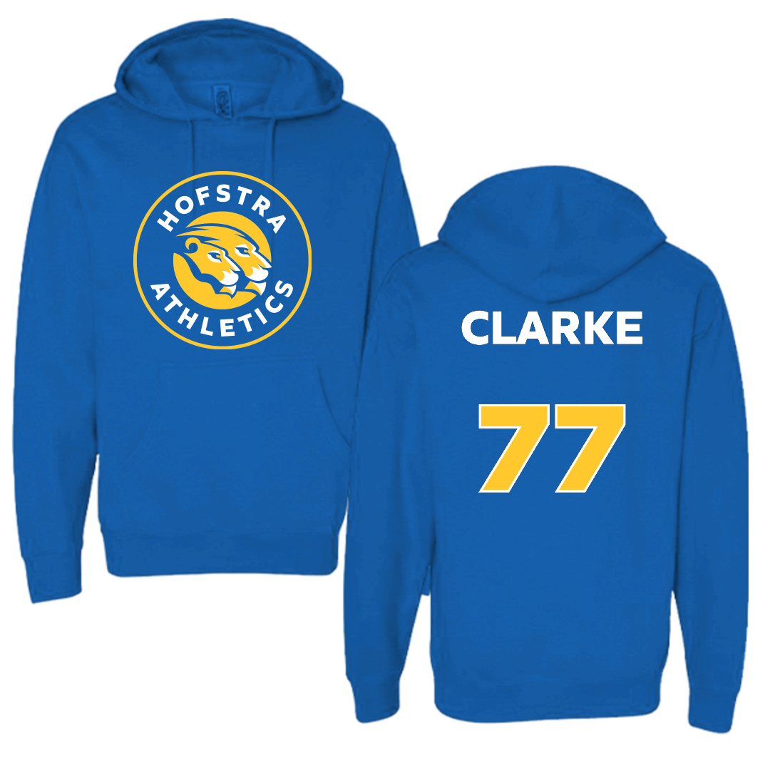 Hofstra University Lacrosse (M) Blue Hoodie - #77 Austin Clarke