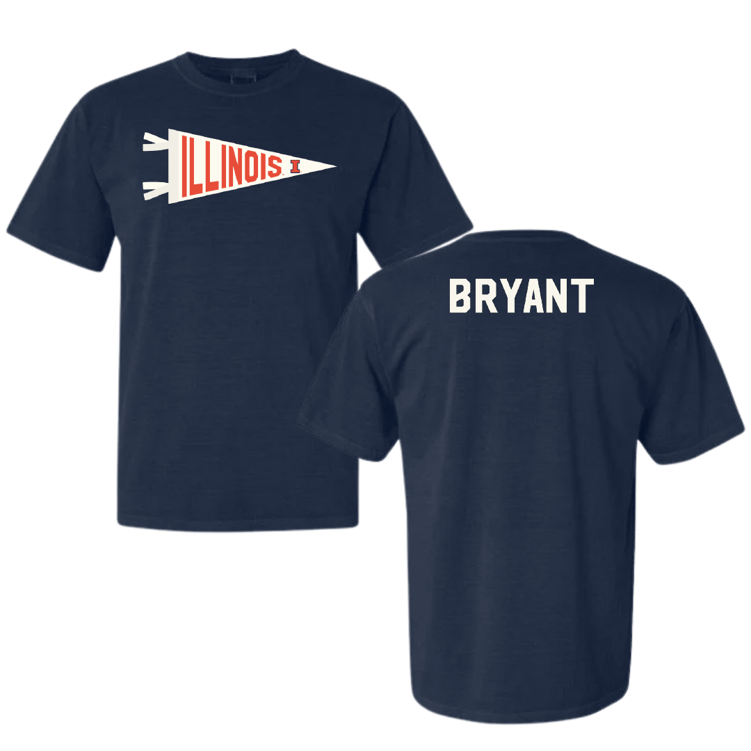 University of Illinois TF and XC Navy Pennant Comfort Colors Tee - Azariyah Bryant