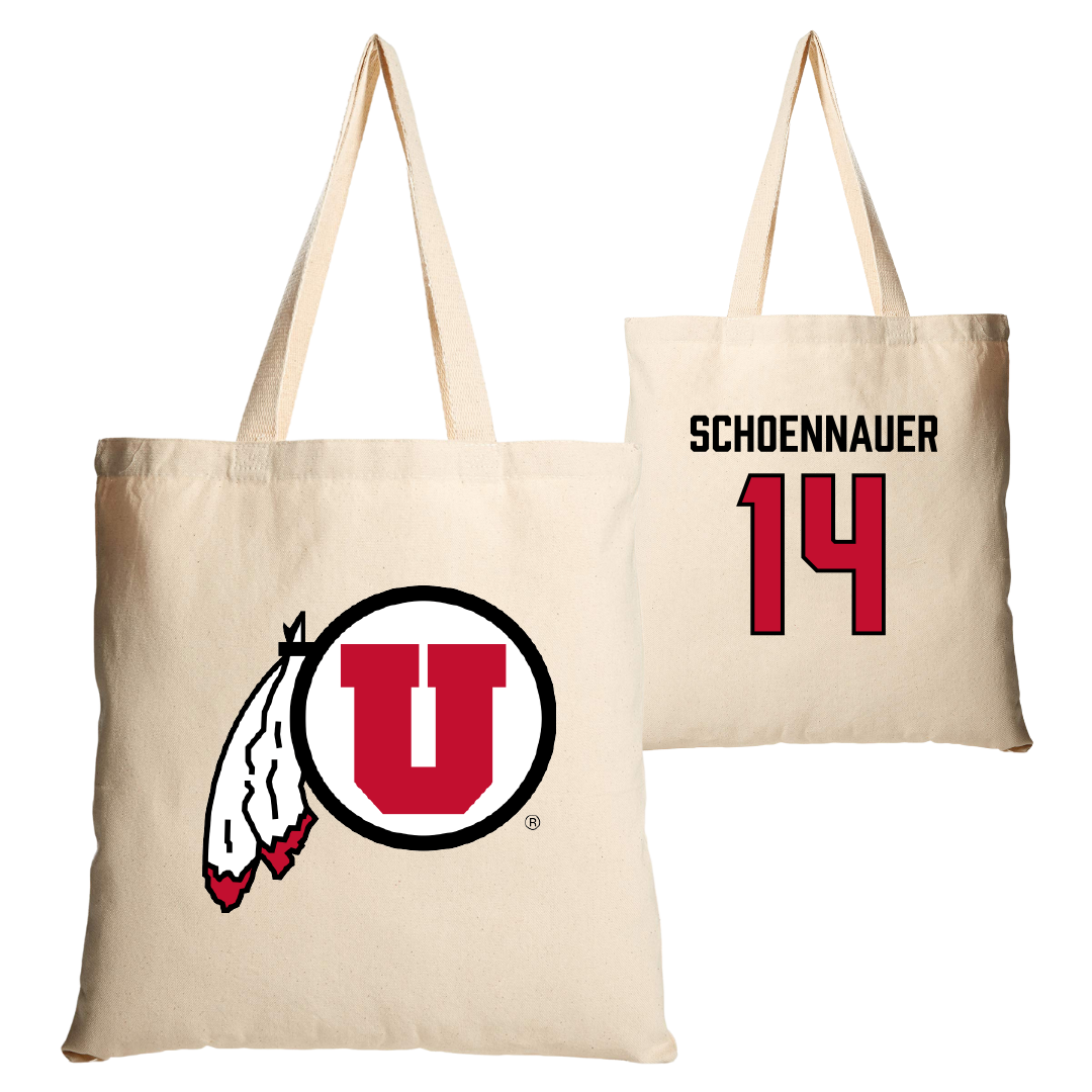 University of Utah Soccer Tan Canvas Tote Bag - #14 Kennedy Schoennauer