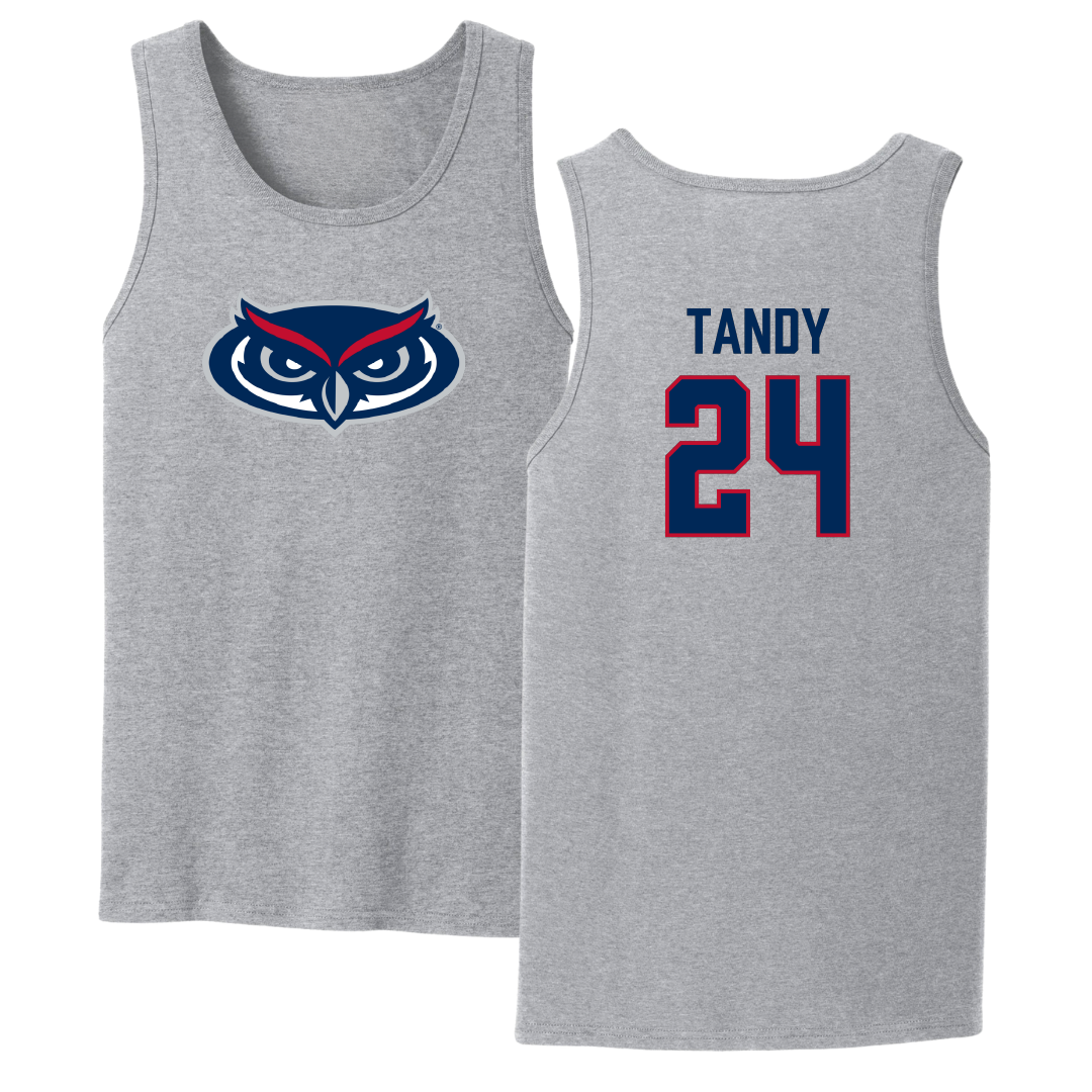 Florida Atlantic University Basketball Sport Gray Tank Top - #24 Dekeyvan Tandy
