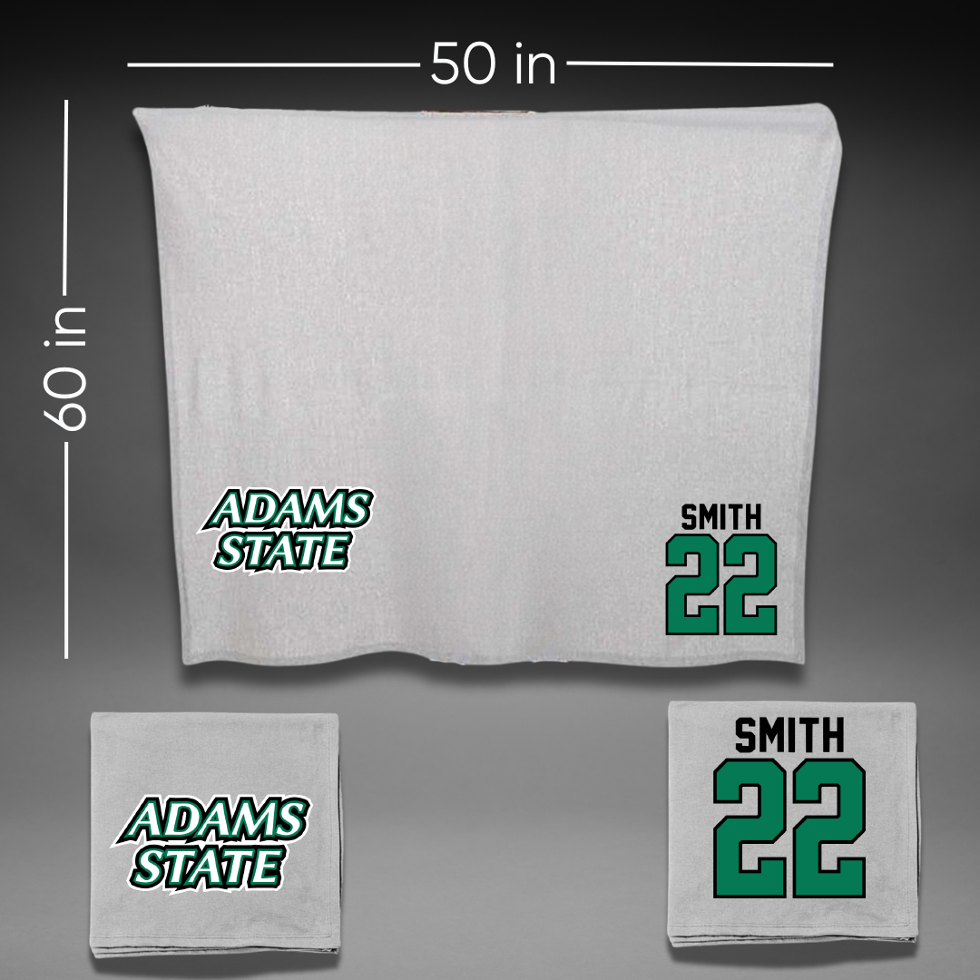 Adams State University Baseball Gray Blanket - #22 Tyler Smith
