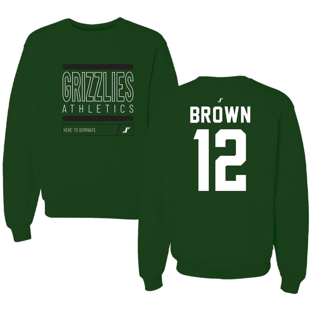 Adams State University Baseball Forest Green Dominate Crewneck - #12 Payton Brown