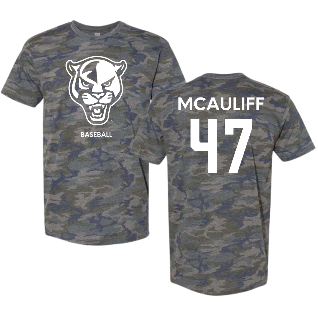 Florida International University Baseball Vintage Camo Tee - #47 Daniel McAuliff