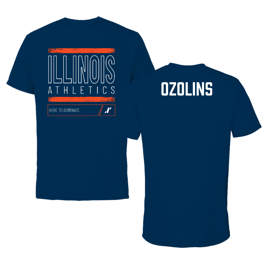 University of Illinois Tennis Navy Dominate Tee - Karlis Ozolins