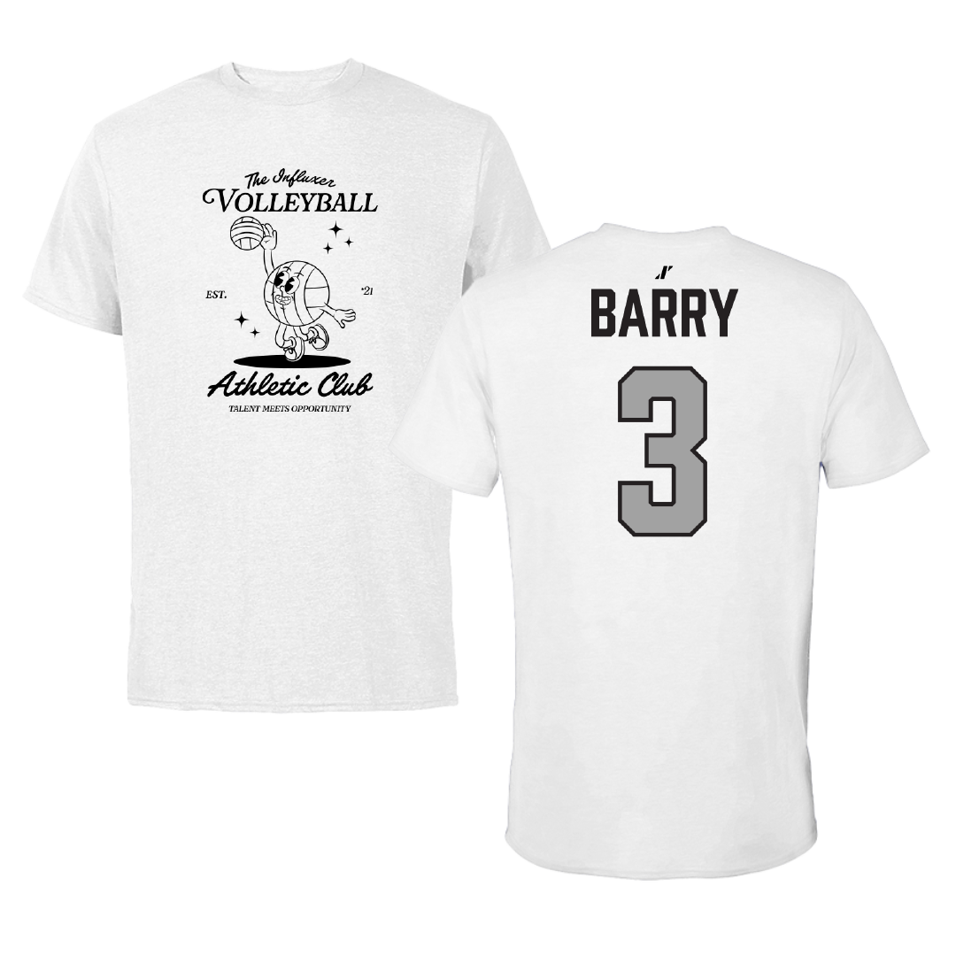Volleyball White Influxer Athletic Club Tee - #3 Lily Barry