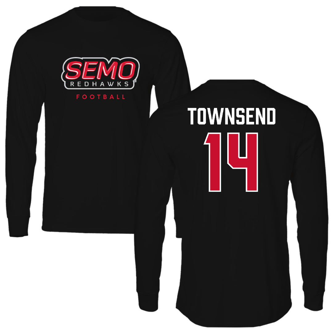 Southeast Missouri State University Football Black Performance Long Sleeve - #14 Amare Townsend
