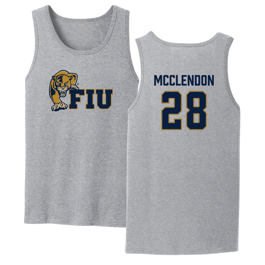 Florida International University Football Sport Gray Tank Top - #28 Jeremiah McClendon