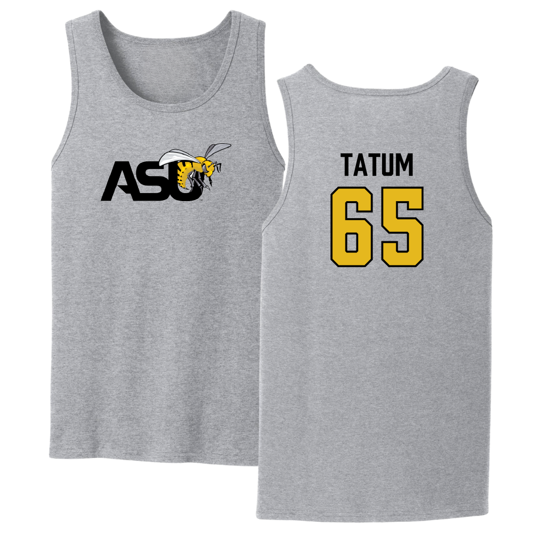 Alabama State University Football Sport Gray Tank Top - #65 Jvyon Tatum