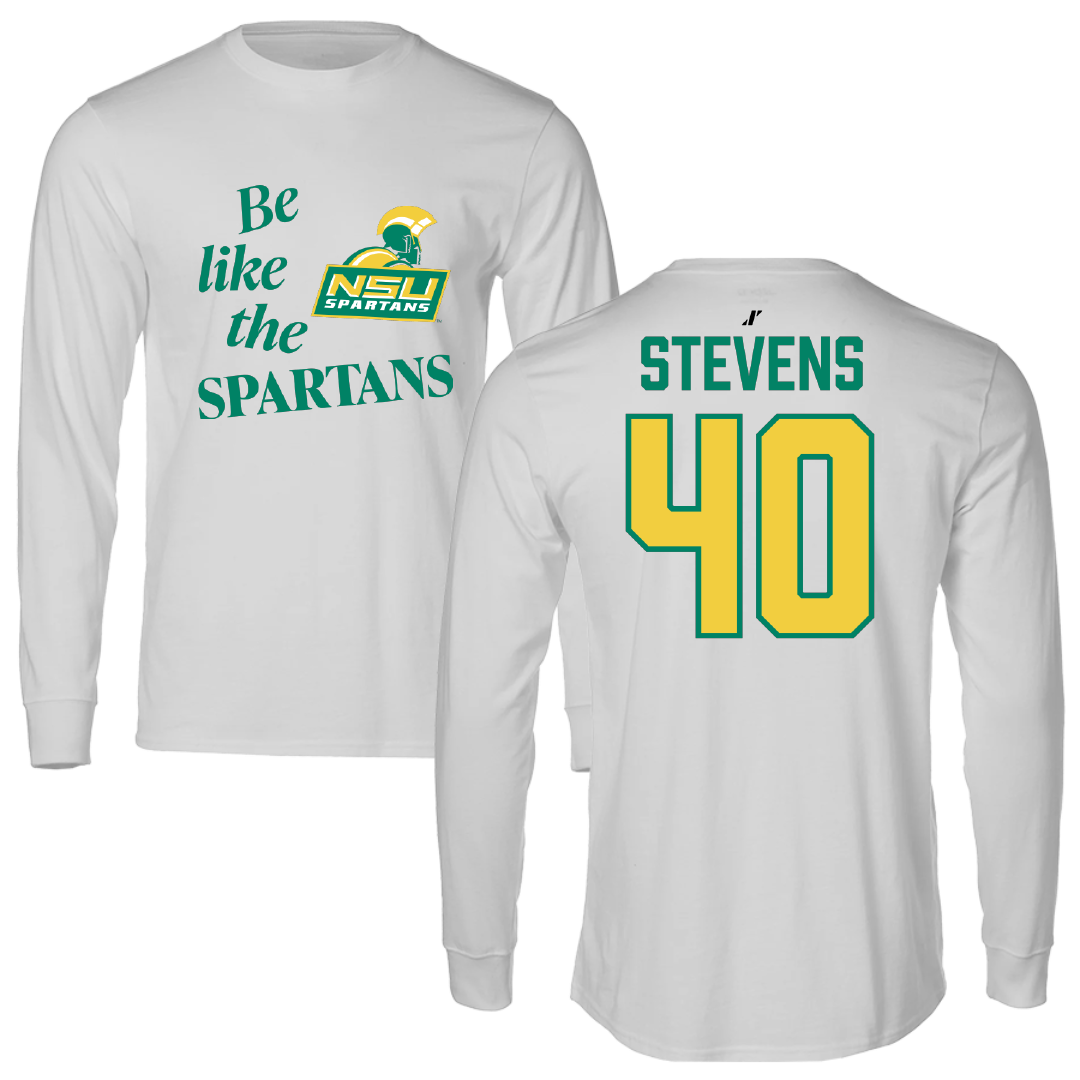 Norfolk State University Football Light Gray Be Like Us Long Sleeve - #40 Isaiah Stevens