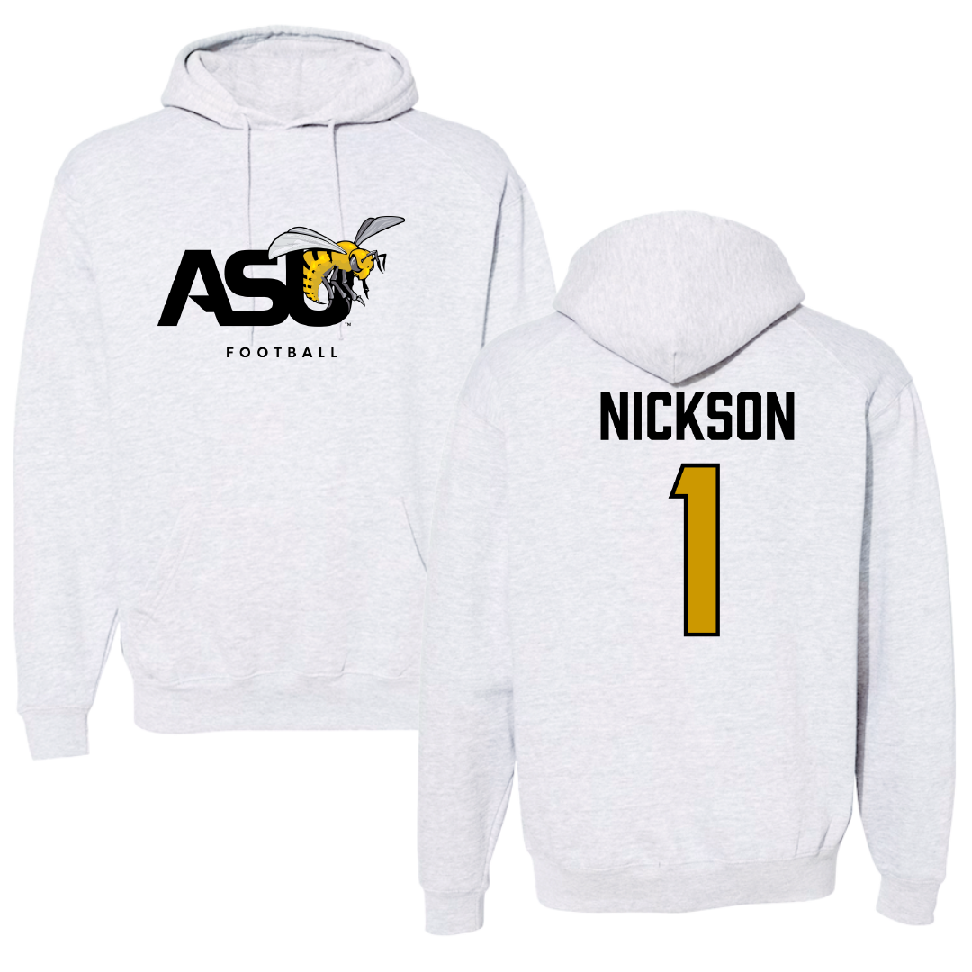 Alabama State University Football Gray Hoodie - #1 Willie Nickson