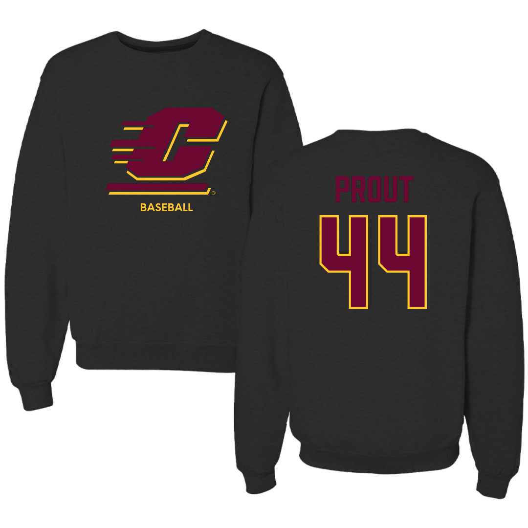 Central Michigan University Baseball Black Crewneck - #44 Cole Prout