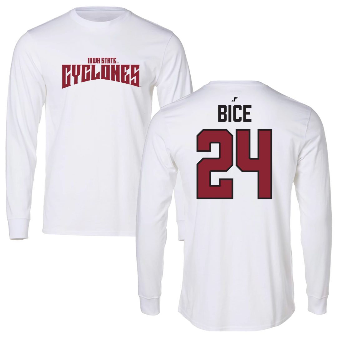 Iowa State University Soccer White Classic Long Sleeve - #24 Jocelyn Bice