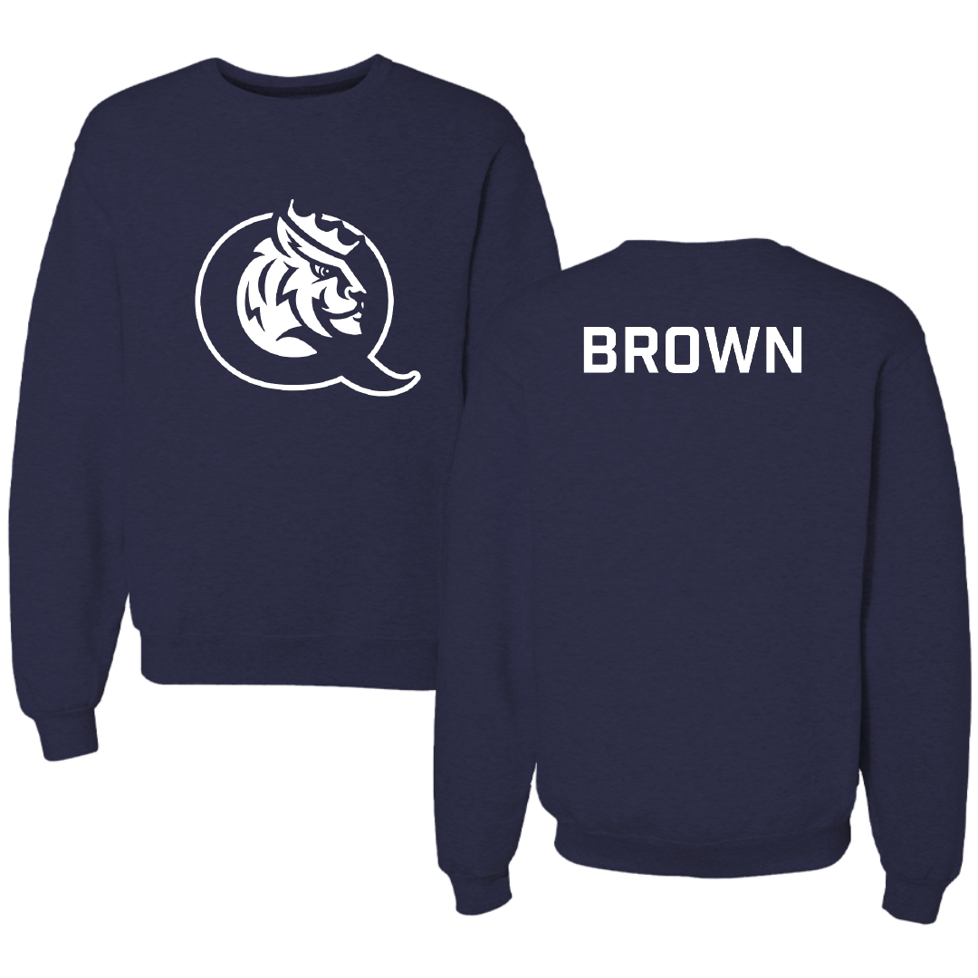 Queens University of Charlotte TF and XC Navy Mascot Crewneck - Jada Brown