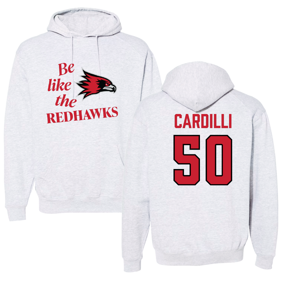 Southeast Missouri State University Football Light Gray Be Like Us Hoodie - #50 Mike Cardilli