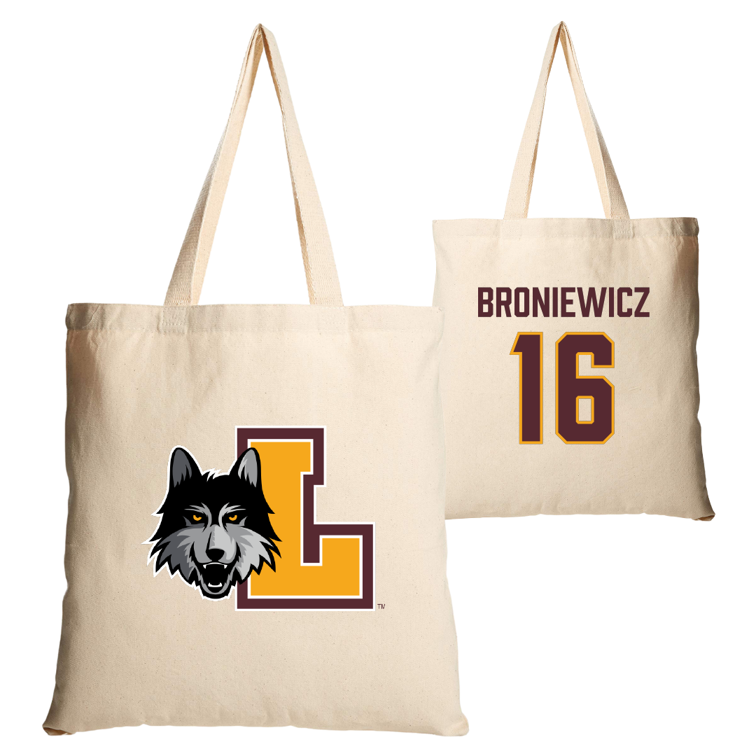 Loyola University-Chicago Softball Tan Canvas Tote Bag - #16 Andie Broniewicz