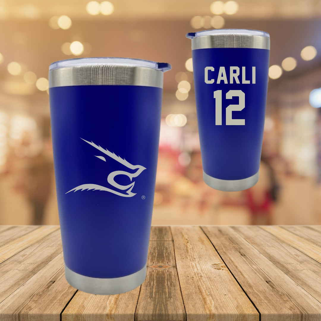 Texas A&M University-Kingsville Volleyball Blue Stainless Steel Tumbler - #12 Elisa Carli