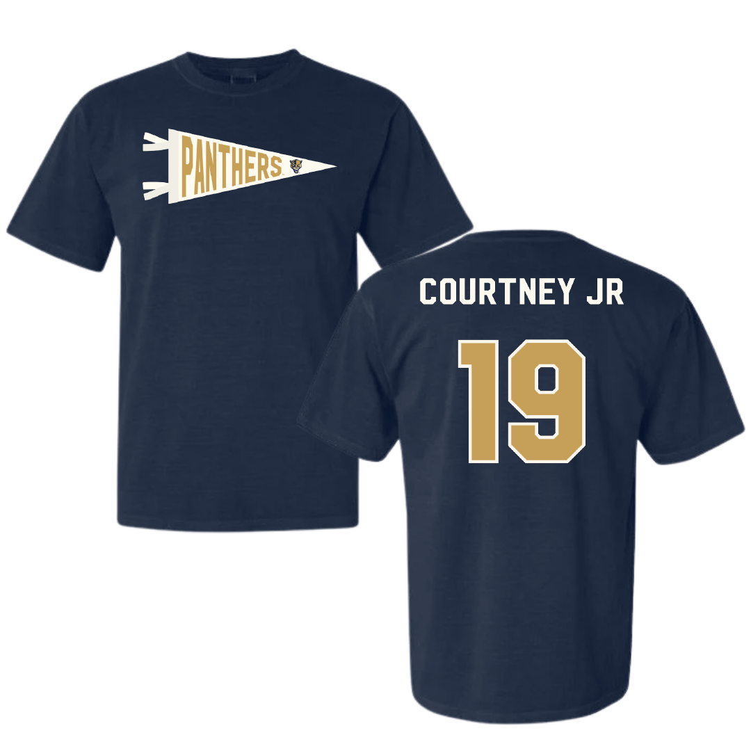 Florida International University Football Navy Pennant Comfort Colors Tee - #19 Percy Courtney Jr
