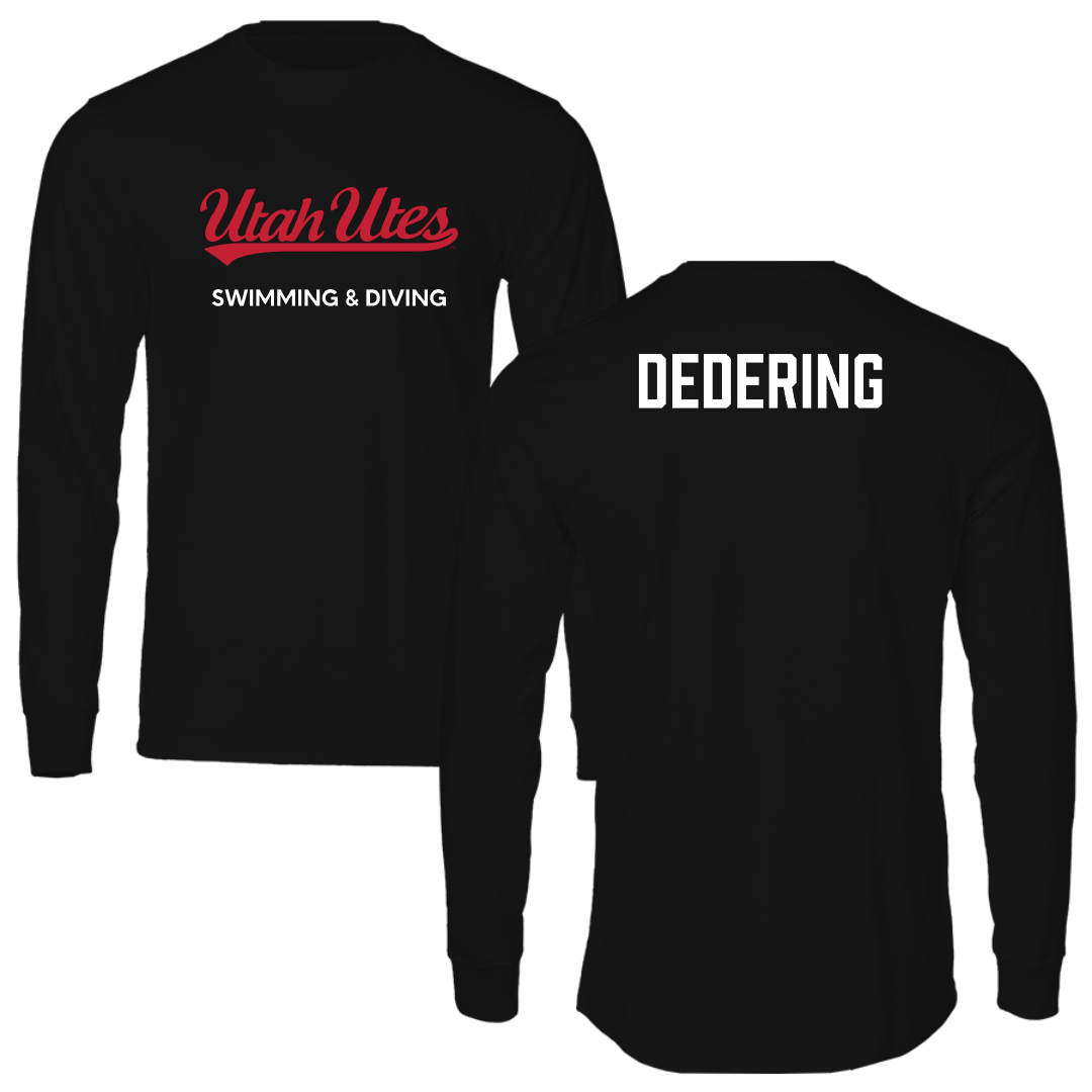 University of Utah Swimming & Diving Black Utes Long Sleeve - Matthew Dedering