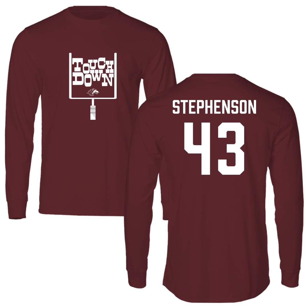 Southern Illinois University at Carbondale Football Maroon Touchdown Performance Long Sleeve - #43 Cade Stephenson