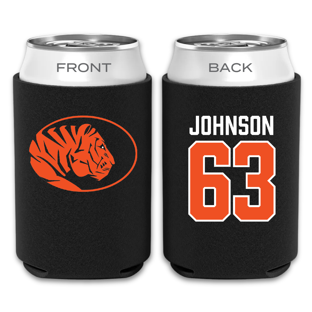 East Central University Football Black Can Cooler - #63 Tyson Johnson