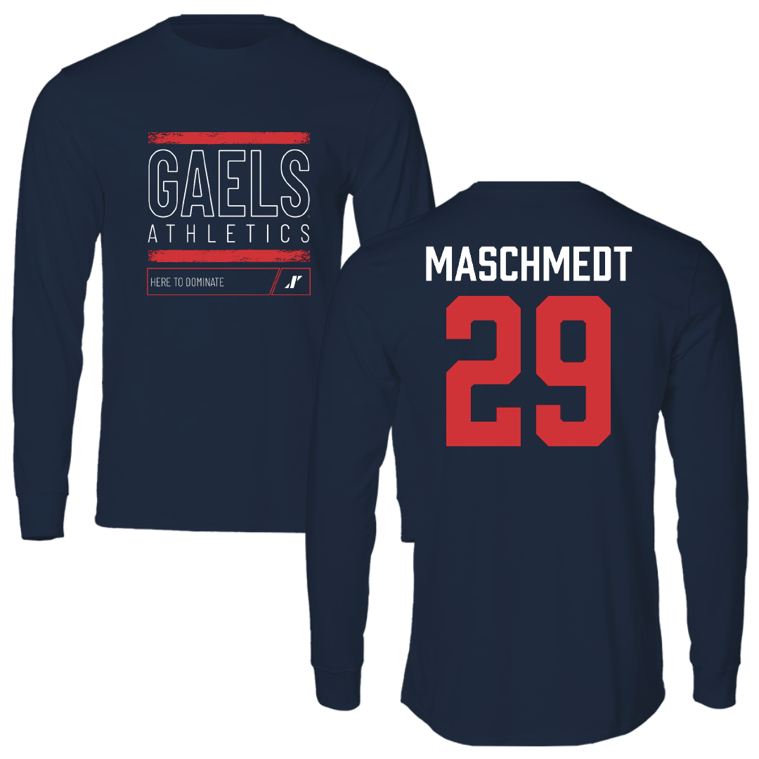 Saint Mary's College of California Soccer Navy Dominate Long Sleeve - #29 Will Maschmedt