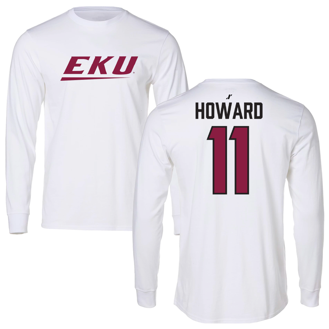 Eastern Kentucky University Football White Long Sleeve - #11 Blake Howard