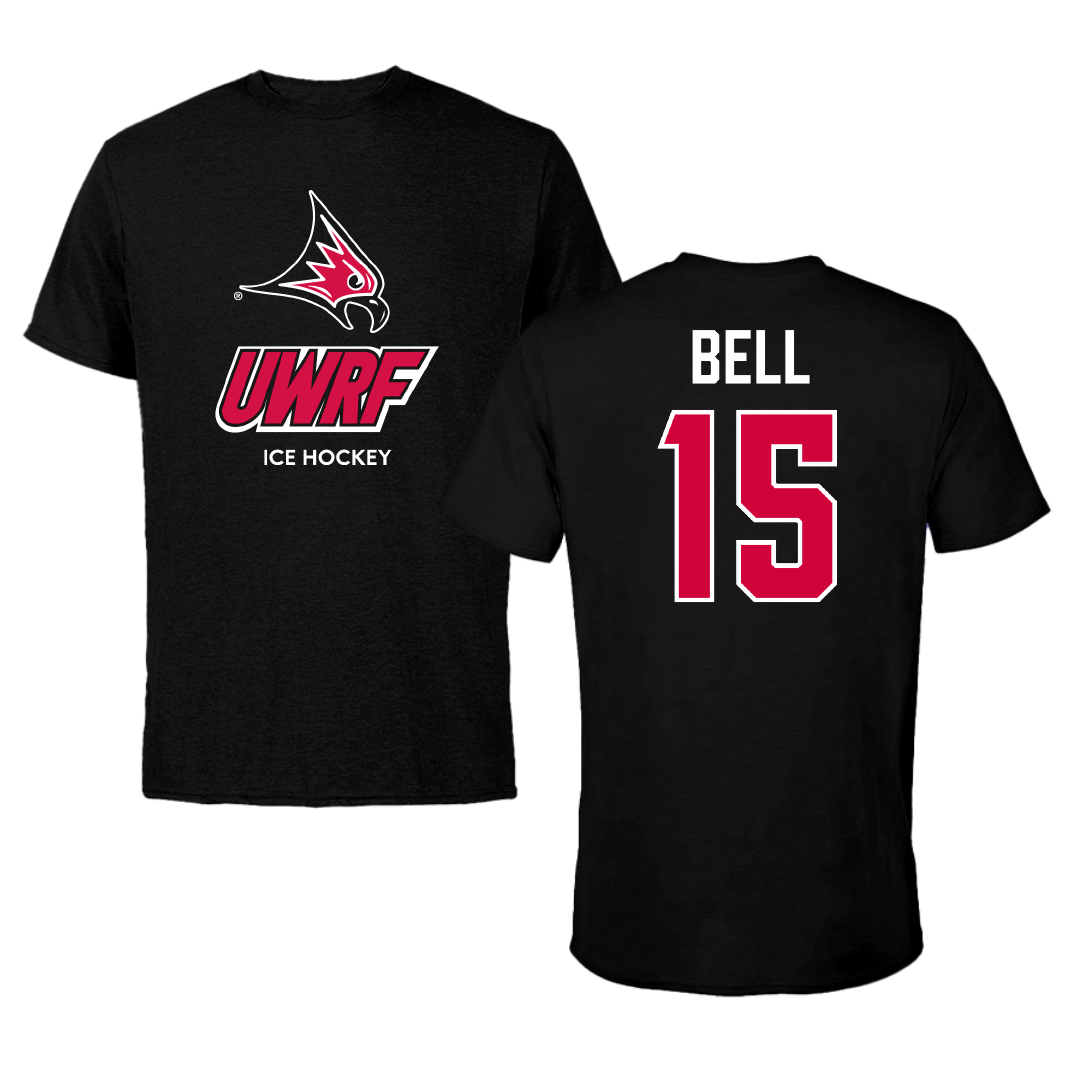 University of Wisconsin-River Falls Ice Hockey (W) Black Performance Tee - #15 Katherine Bell