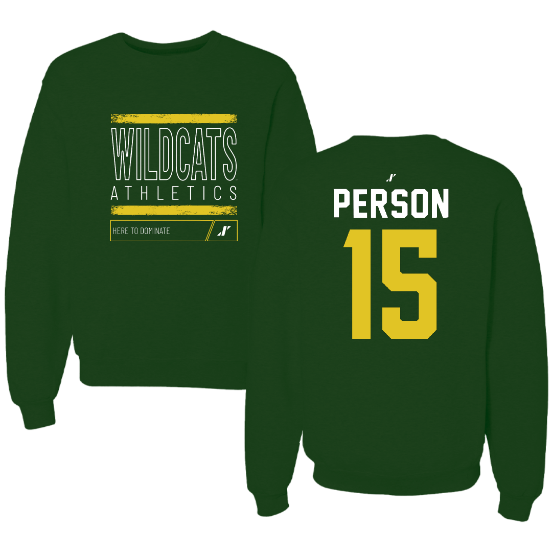 Northern Michigan University Football Forest Green Dominate Crewneck - #15 Zach Person
