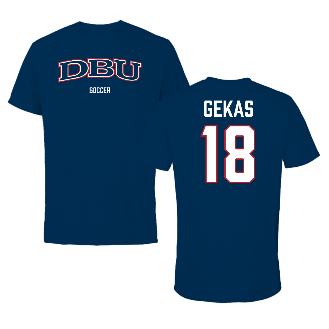 Dallas Baptist University Soccer (W) Navy Performance Tee - #18 Carly Gekas