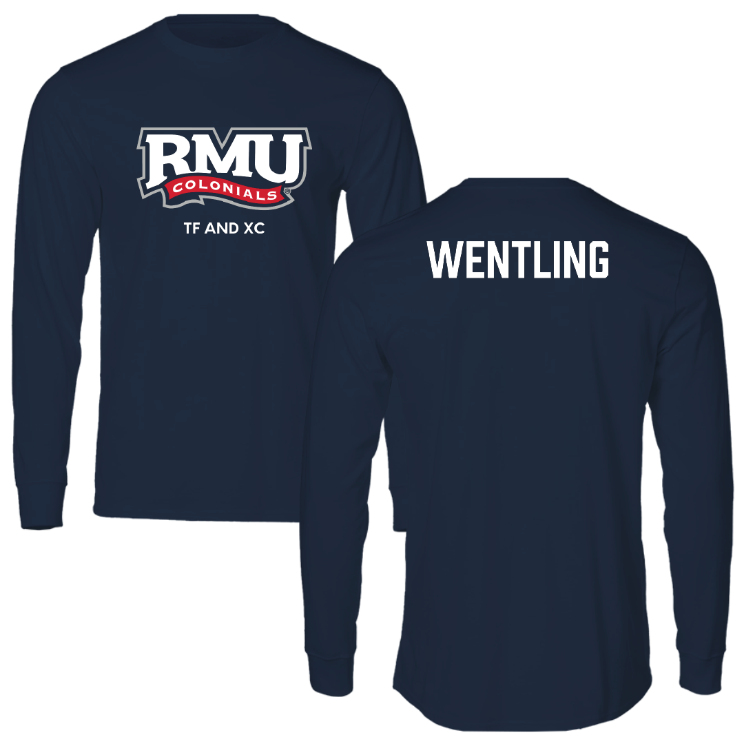 Robert Morris University TF and XC Navy RMU Long Sleeve - Nathan Wentling