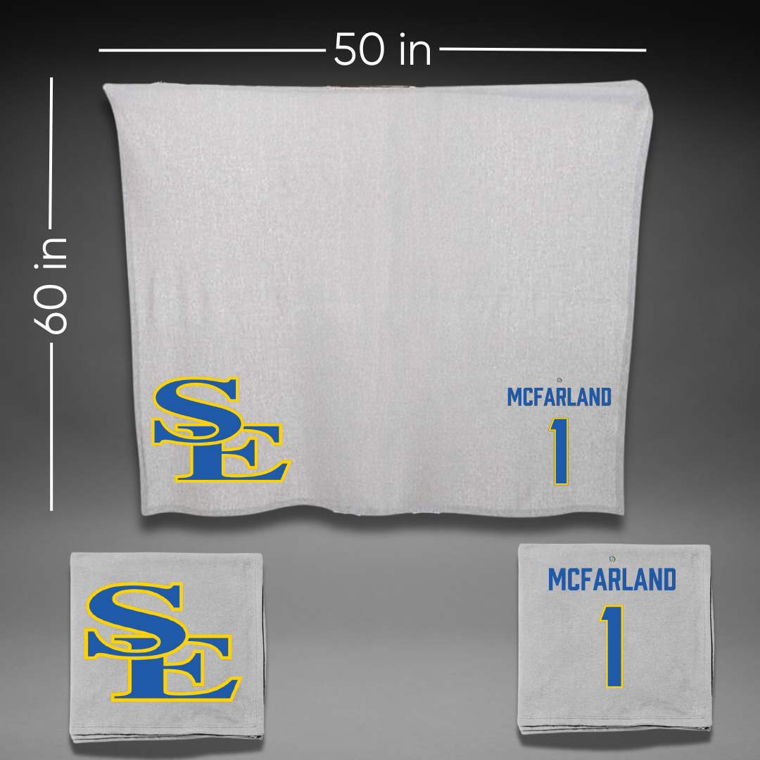 Southeastern Oklahoma State University Volleyball Gray Blanket - #1 Riley McFarland