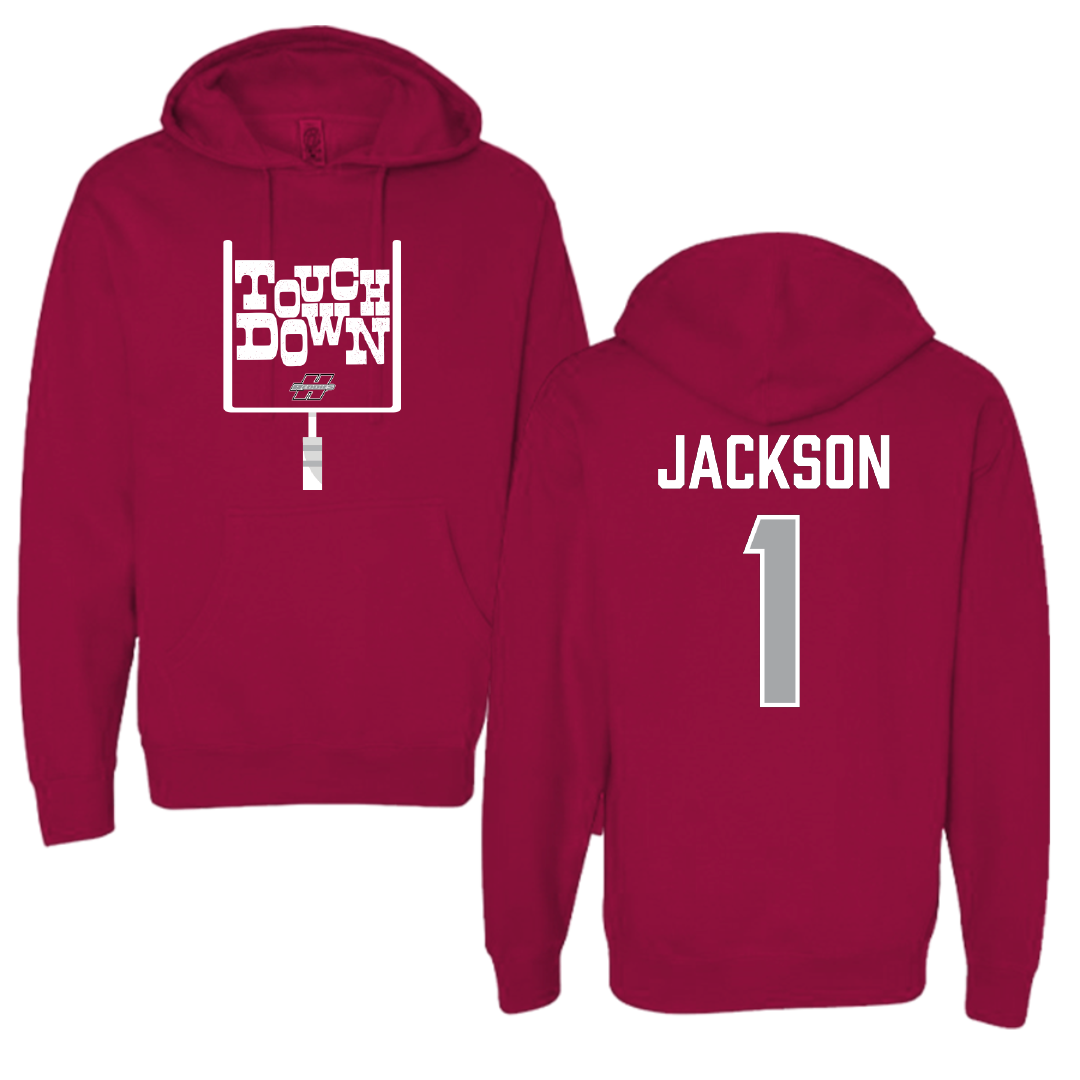 Henderson State University Football Cardinal Touchdown Hoodie - #1 Timieone Jackson