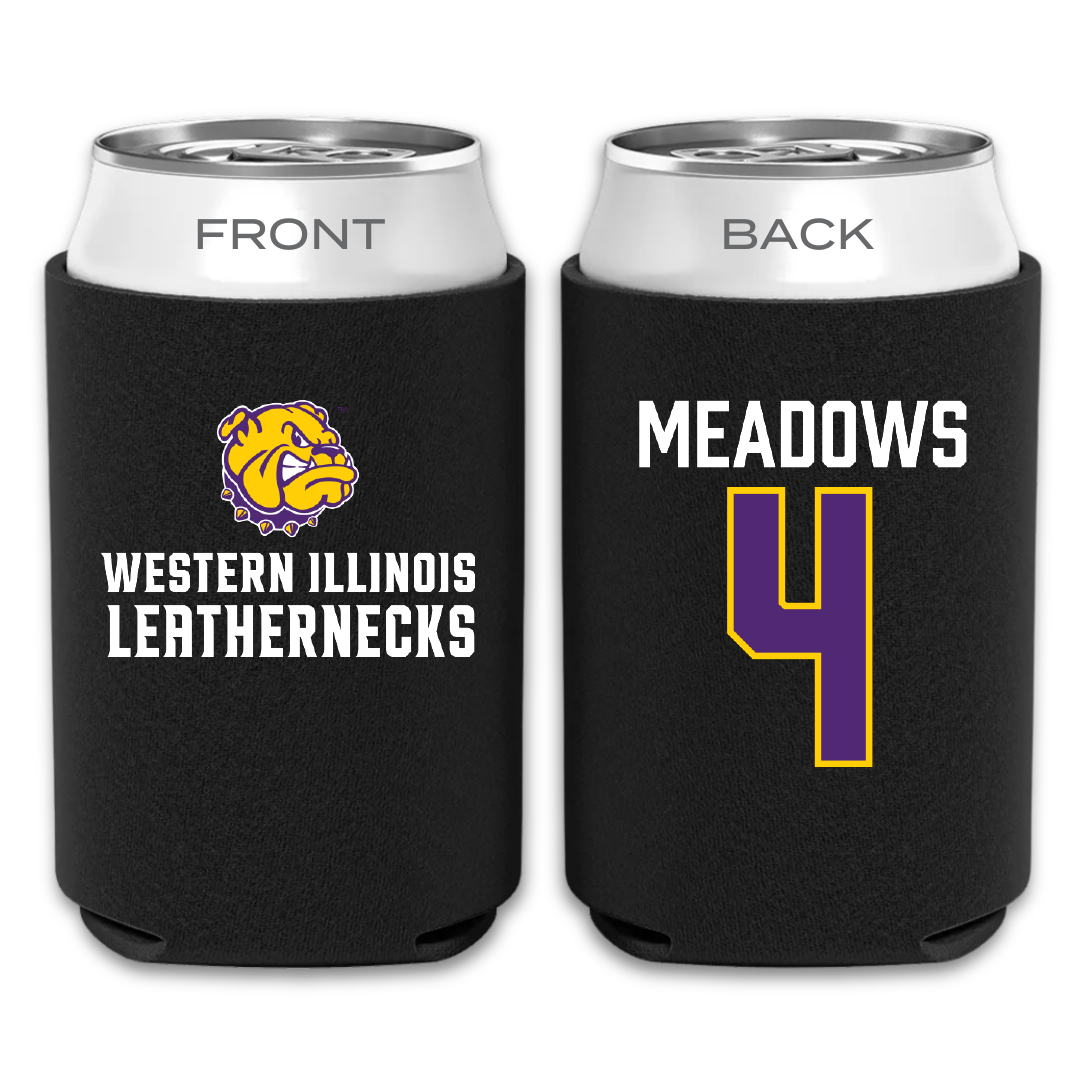 Western Illinois University Basketball Black Can Cooler - #4 Allie Meadows