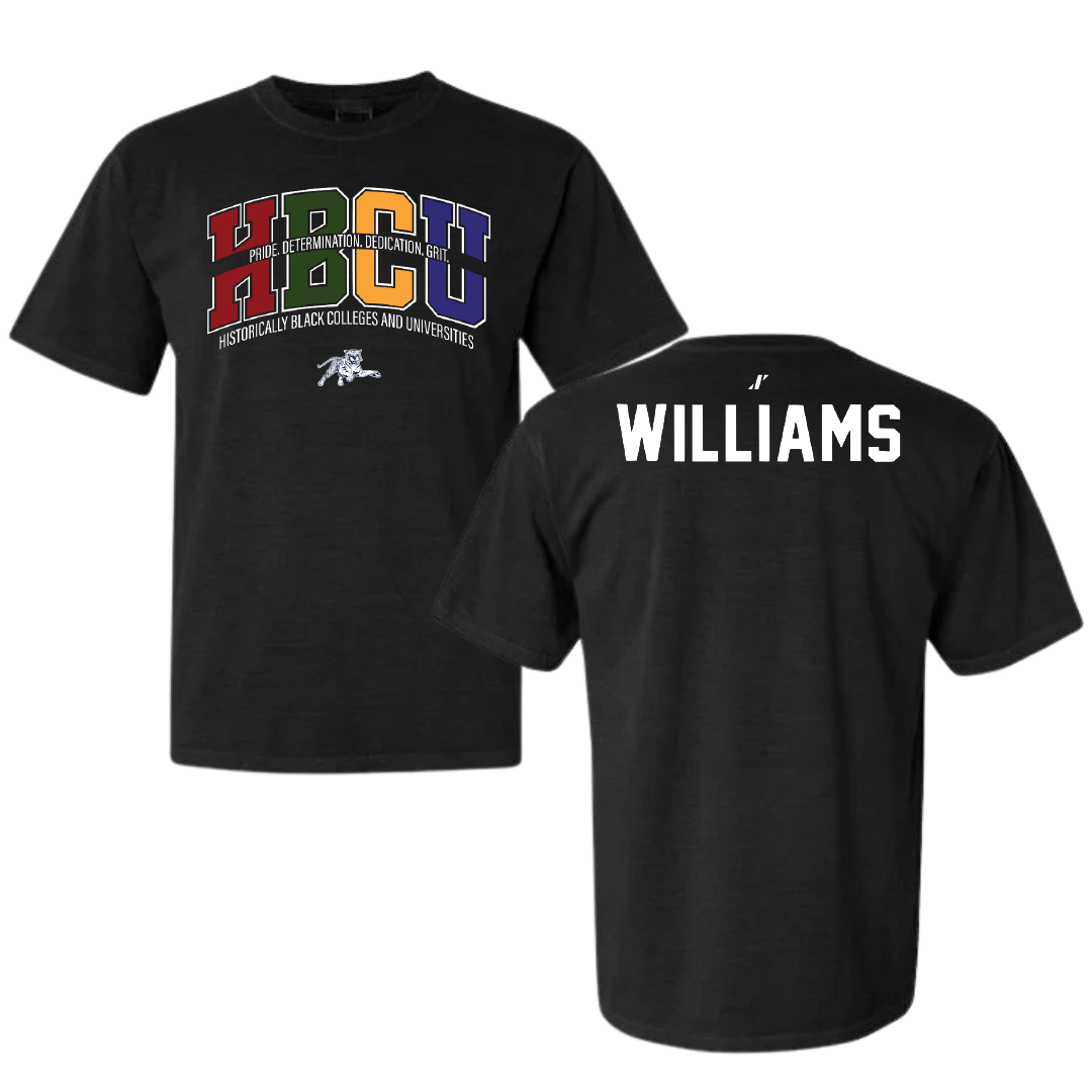 Jackson State University TF and XC Black HBCU Comfort Colors Tee - Elias Williams