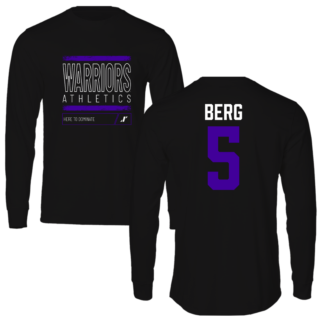 Winona State University Volleyball Black Dominate Performance Long Sleeve - #5 Jayda Berg