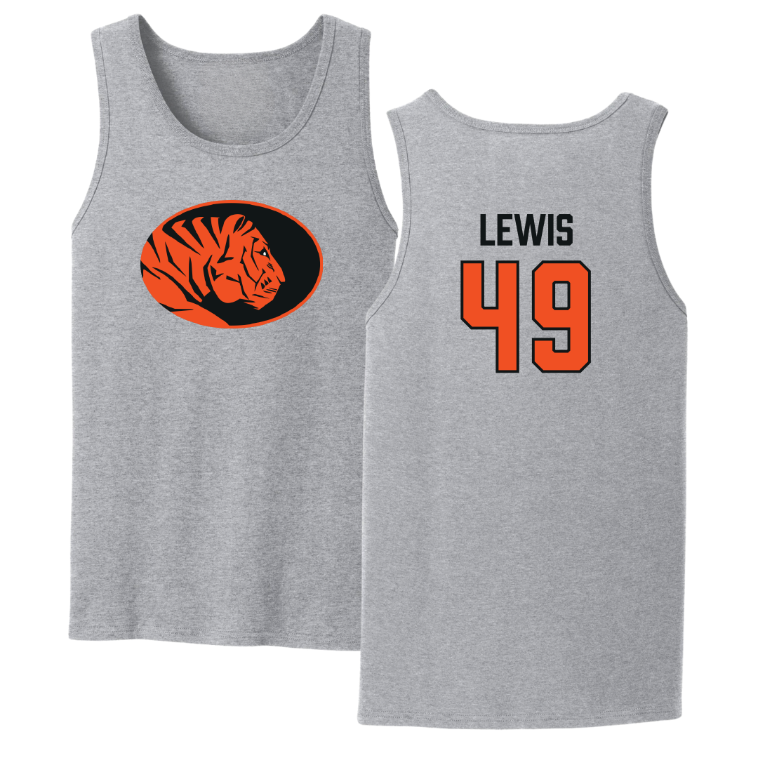 East Central University Football Sport Gray Tank Top - #49 Amajah Lewis
