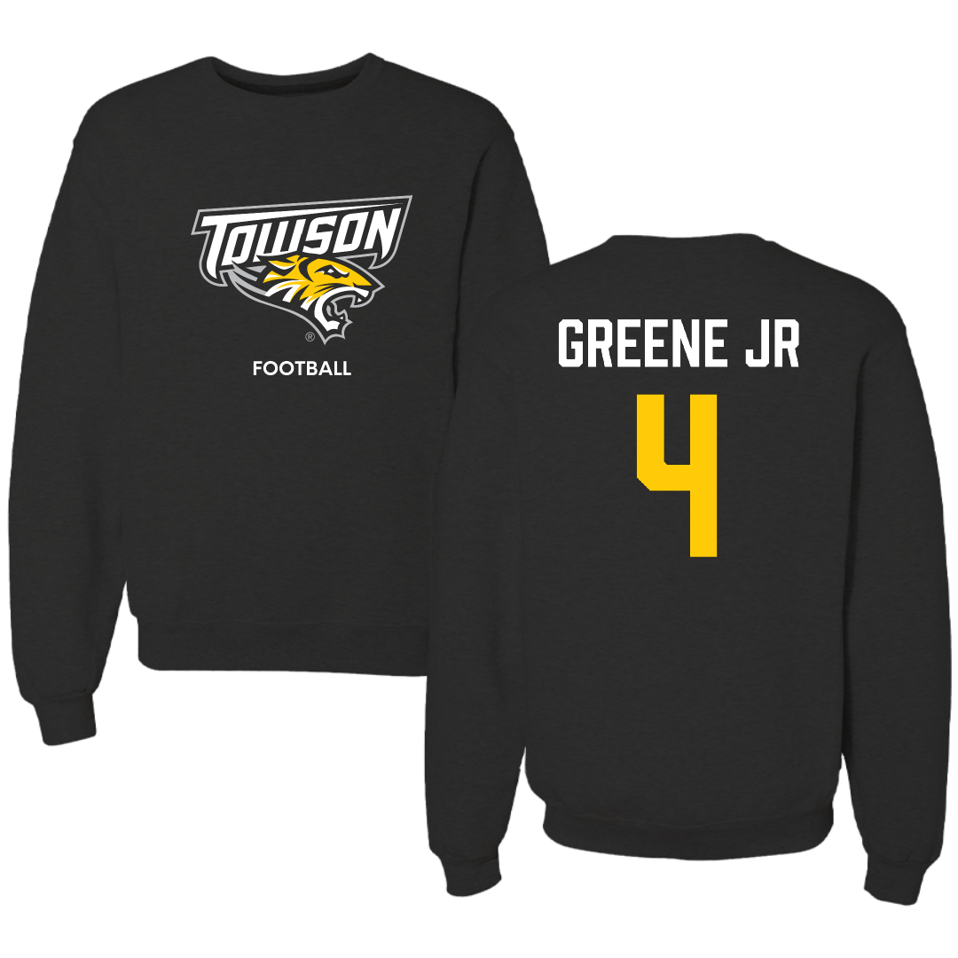 Towson University Football Black Crewneck - #4 Tyrell Greene Jr