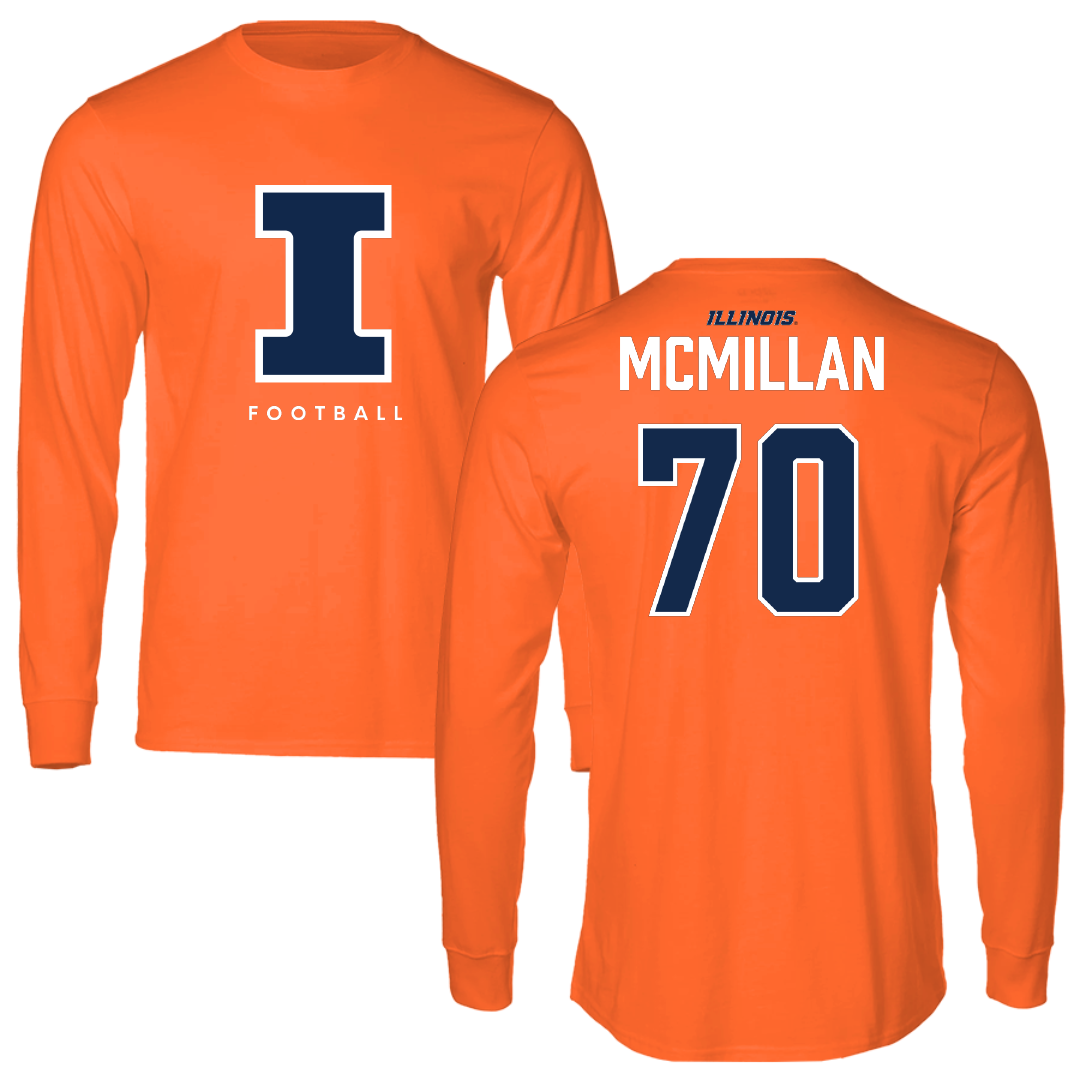 University of Illinois Football Orange Long Sleeve - #70 Tyler McMillan