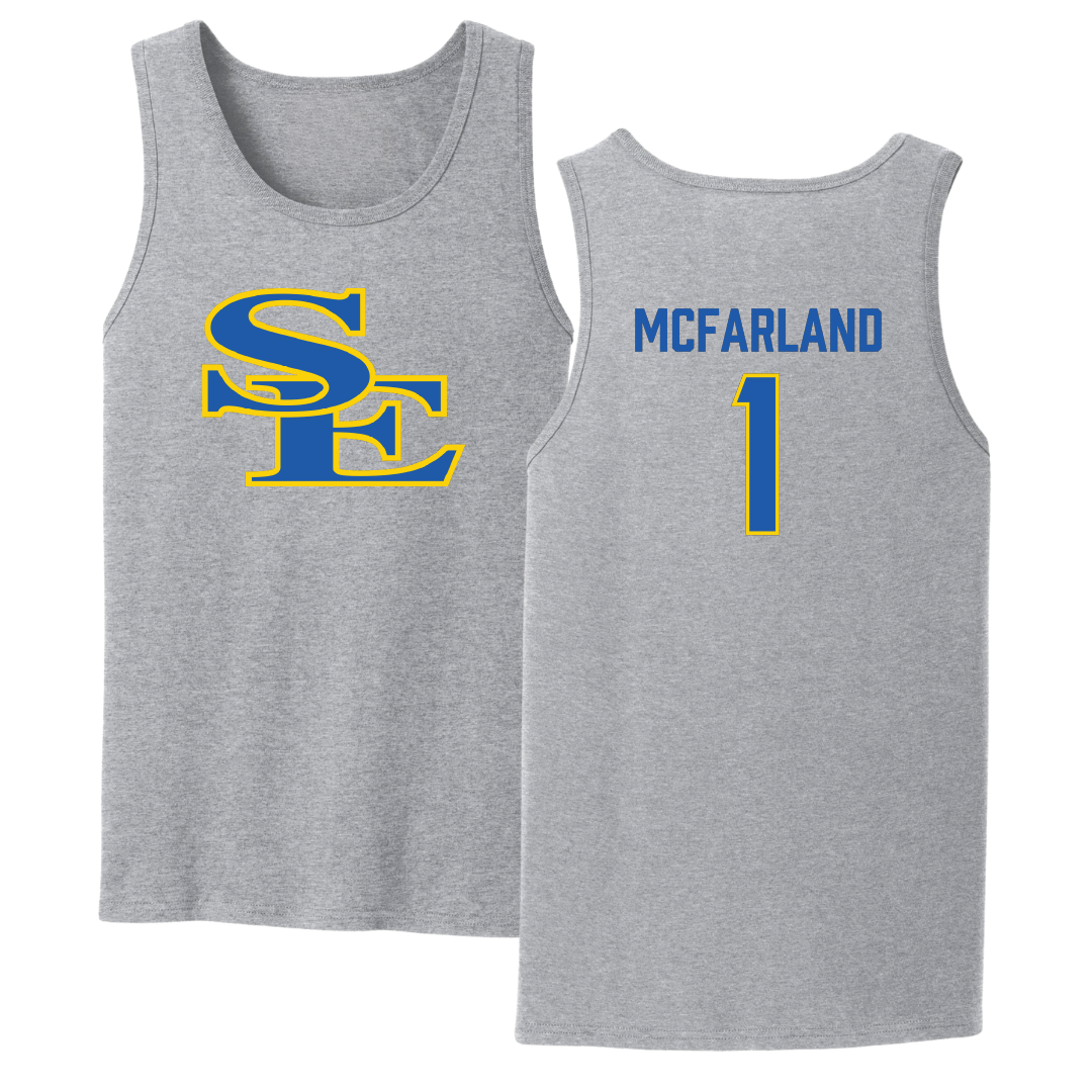 Southeastern Oklahoma State University Volleyball Sport Gray Tank Top - #1 Riley McFarland