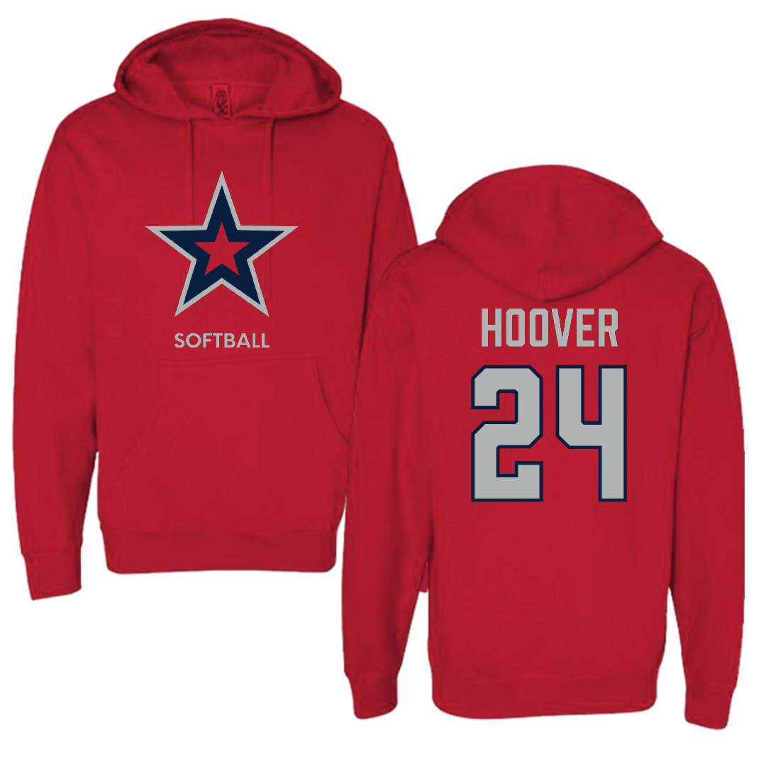 Robert Morris University Softball Red Mascot Hoodie - #24 Mackenzie Hoover