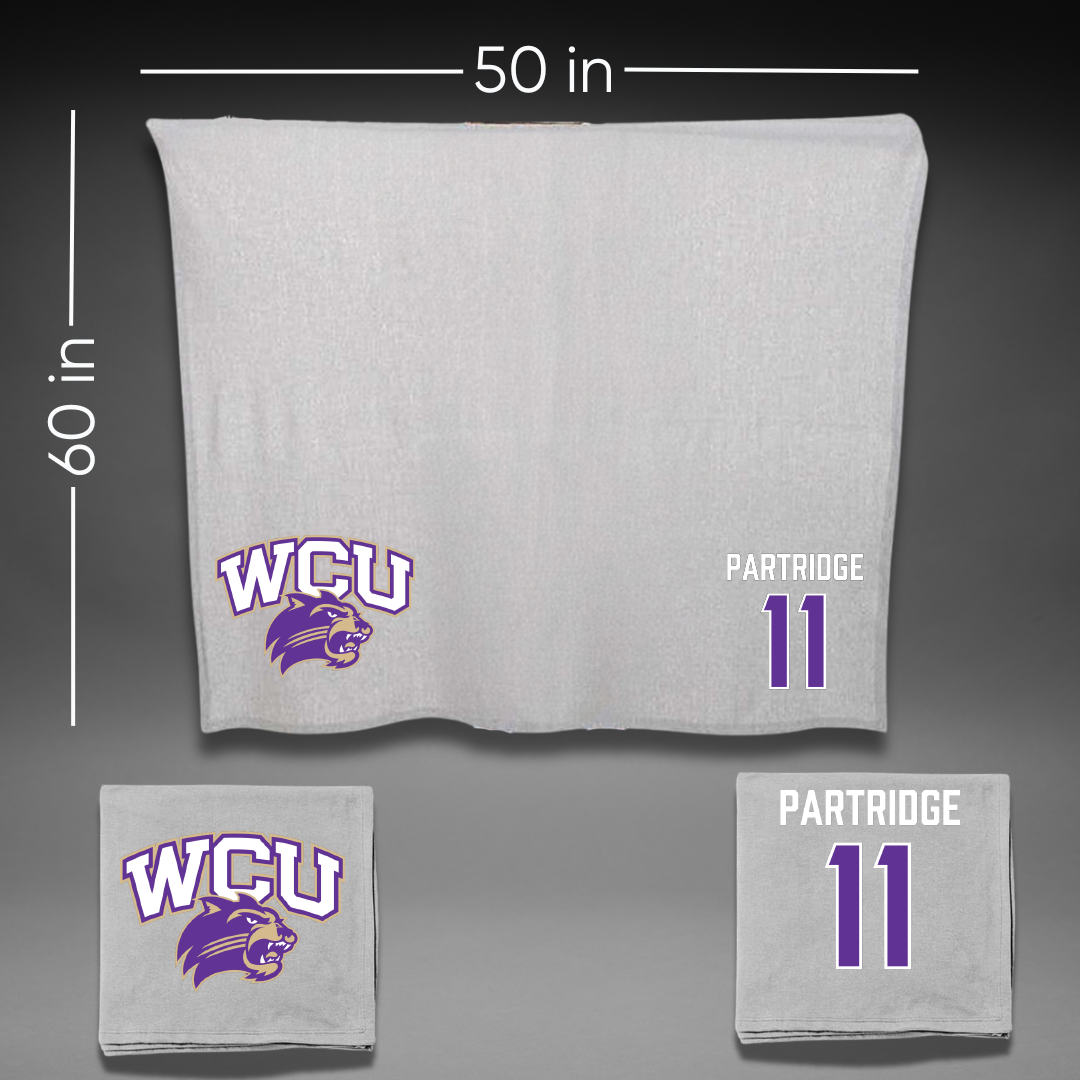 Western Carolina University Football Gray Blanket - #11 Kenyon Partridge