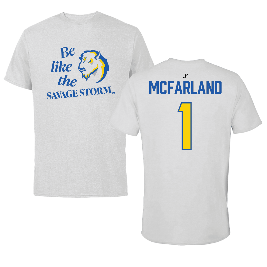 Southeastern Oklahoma State University Volleyball Light Gray Be Like Us Tee - #1 Riley McFarland