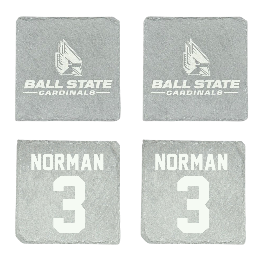 Ball State University Basketball Stone Coaster (4 Pack)  - #3 Karsyn Norman