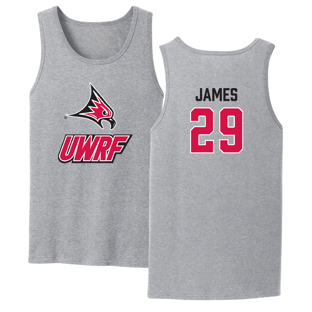 University of Wisconsin-River Falls Soccer Sport Gray Tank Top - #29 Haley James