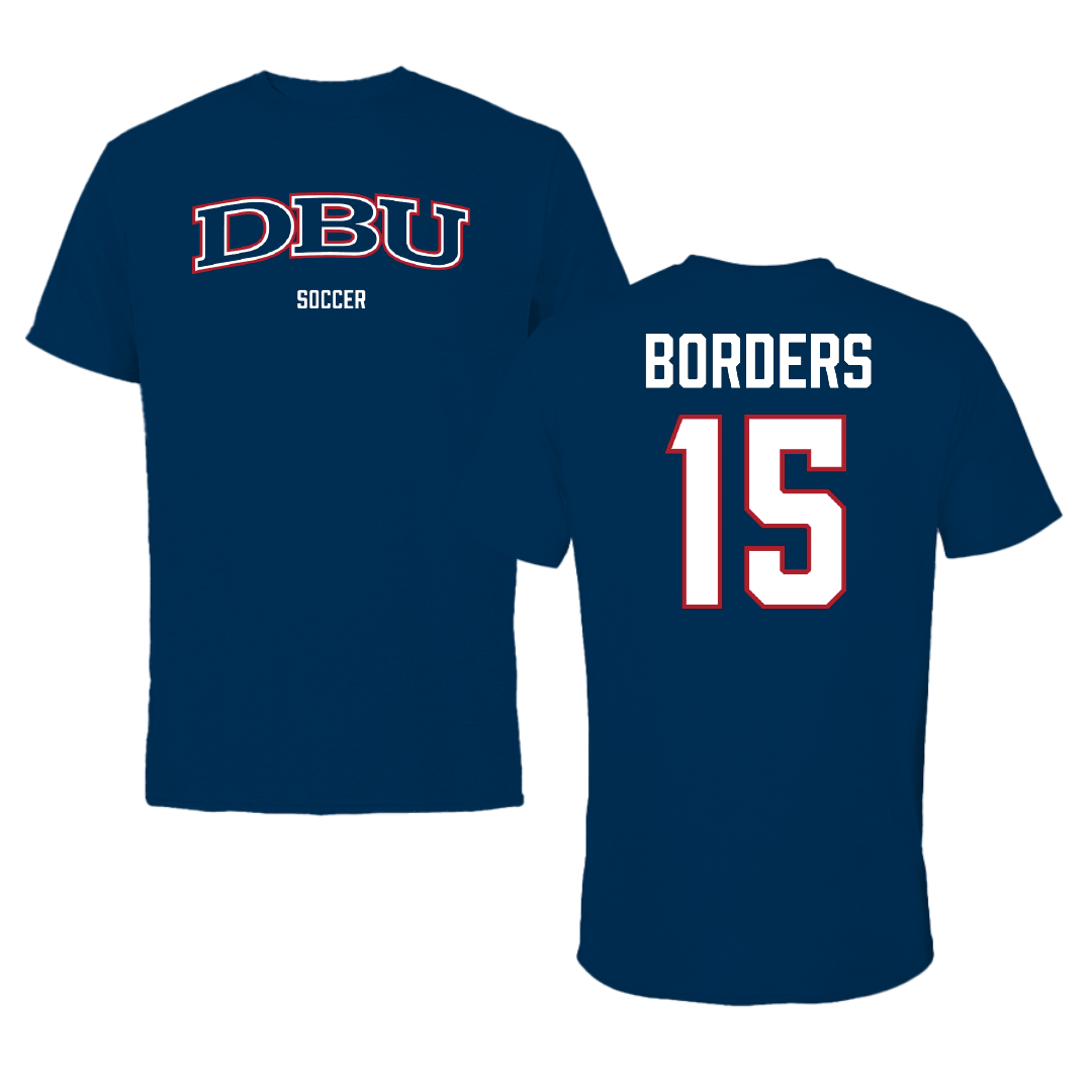 Dallas Baptist University Soccer (W) Navy Performance Tee - #15 Elise Borders